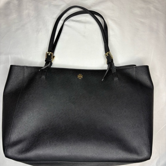 ❌SOLD!❌ $320 Tory Burch York Tote Black Saffiano Leather size Large EUC - Picture 3 of 17
